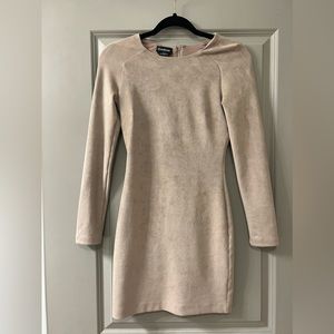 Bebe nude suede long sleeve dress - XS